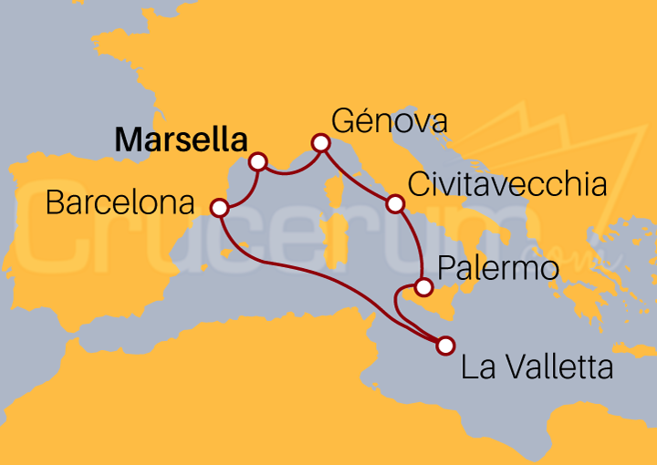 Itinerario Crucero Mediterráneo desde Marsella I