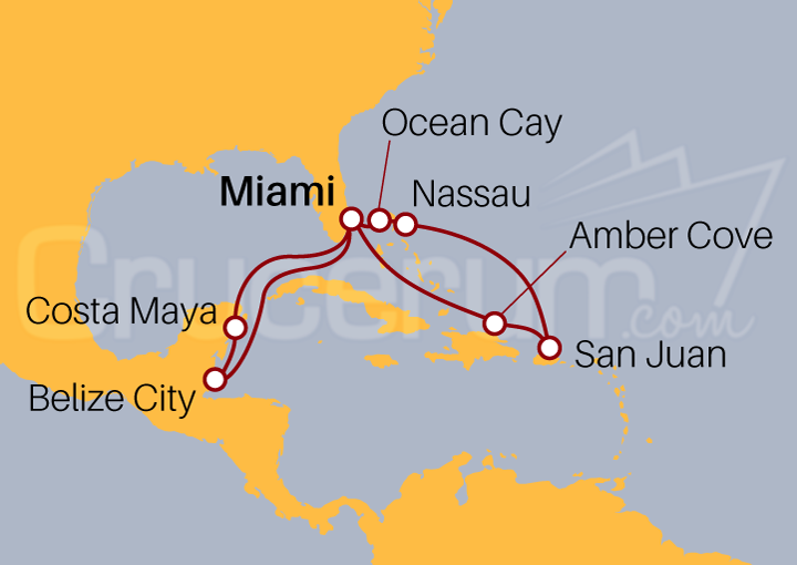 Itinerario Crucero Crucero Gran Caribe desde Miami II 2023