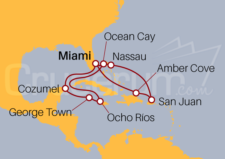 Itinerario Crucero Crucero Maravilla Caribeña desde Miami II 2023