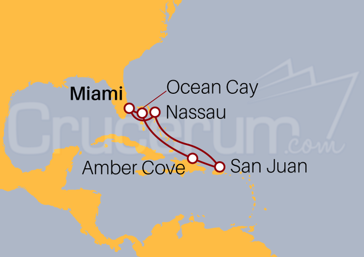 Itinerario Crucero Bahamas, Puerto Rico y Puerto Plata