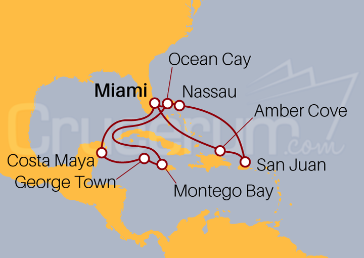 Itinerario Crucero Crucero Gran Mar Caribeño desde Miami II 2023