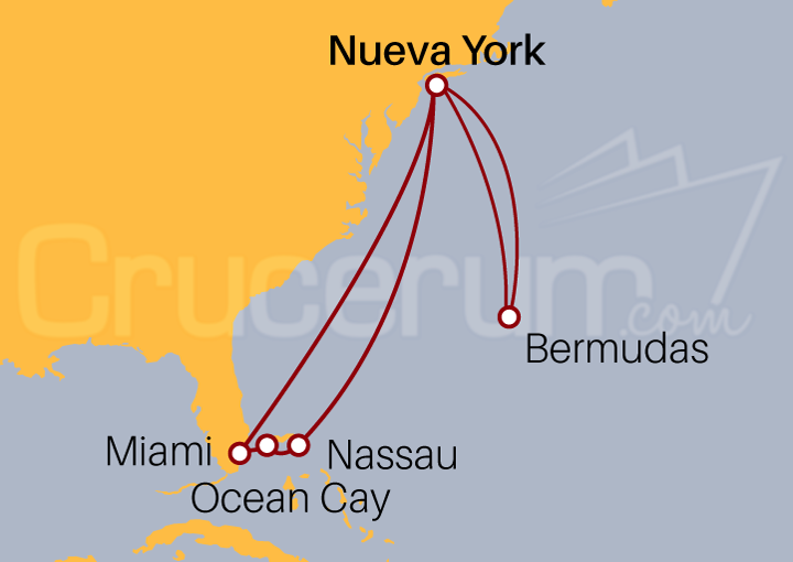 Itinerario Crucero Bahamas y Bermudas desde Nueva York