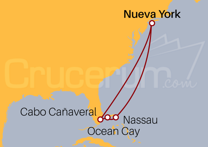 Itinerario Crucero Orlando y Bahamas desde Nueva York I