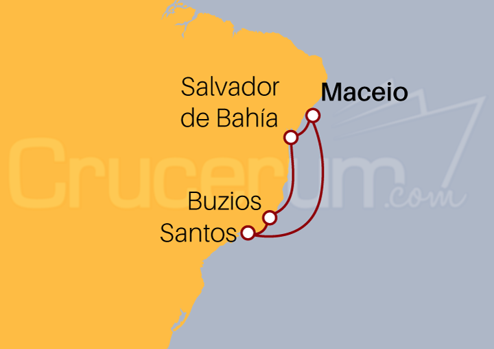 Itinerario Crucero Crucero Brasileño desde Maceió 2023