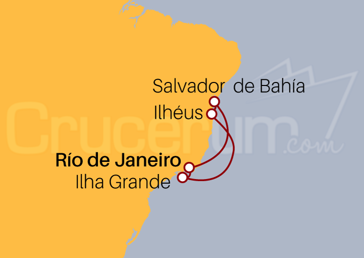 Itinerario Crucero Crucero por Brasil desde Río de Janeiro 2023