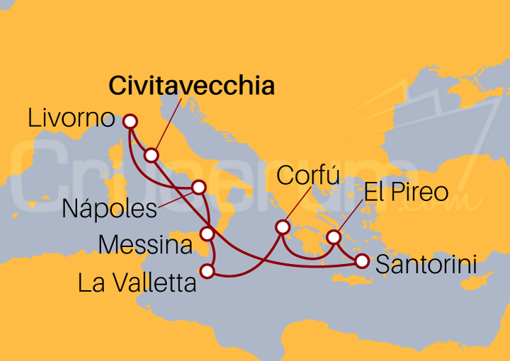 Itinerario Crucero Islas Griegas desde Civitavecchia I