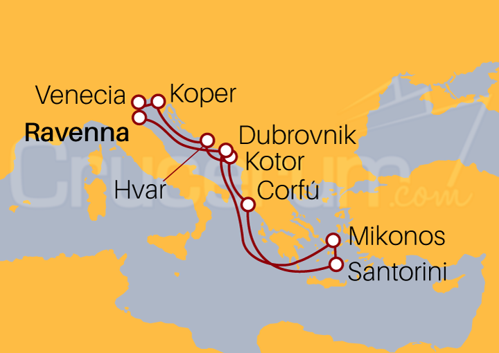 Itinerario Crucero Eslovenia, Croacia, Montenegro e Islas Griegas