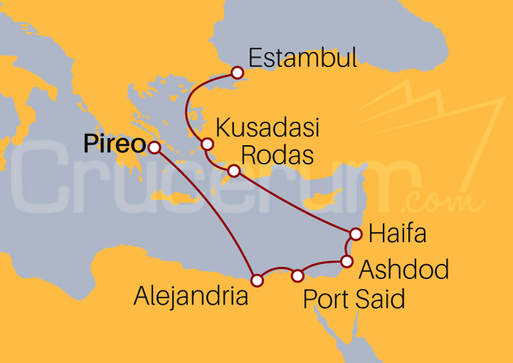 Itinerario Crucero Islas Griegas, Israel y Turquía