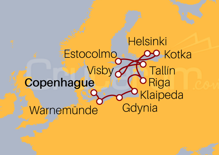 Itinerario Crucero De Copenhague a Estocolmo