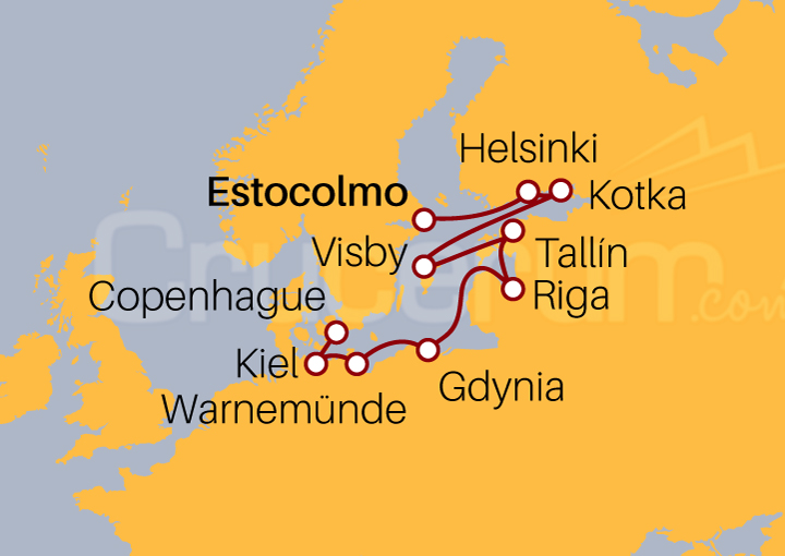 Itinerario Crucero Capitales Bálticas 2023