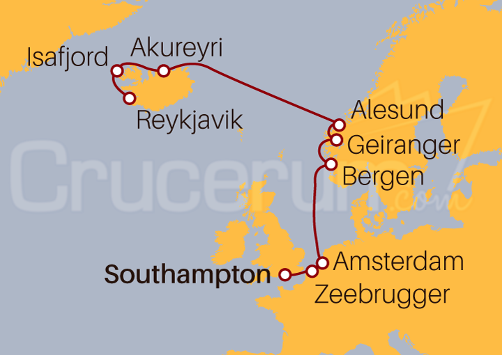 Itinerario Crucero De Southampton a Reykjavik I