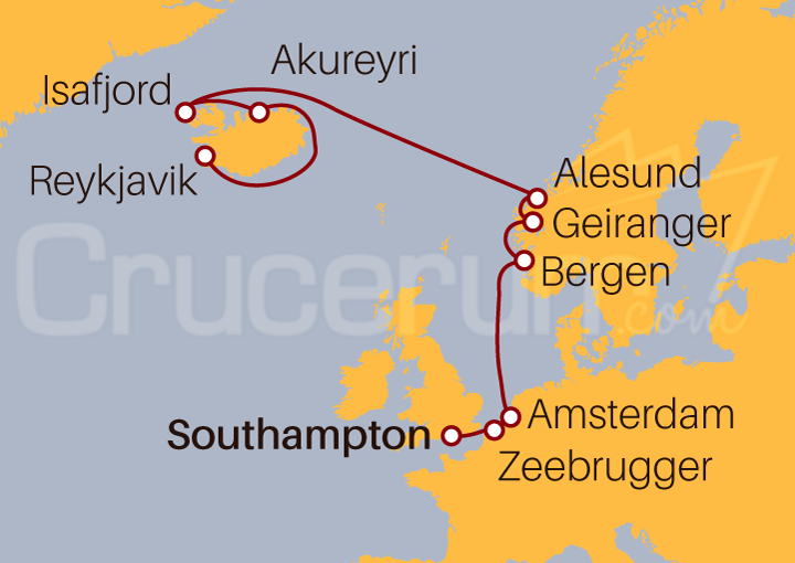 Itinerario Crucero De Southampton a Reykjavik II