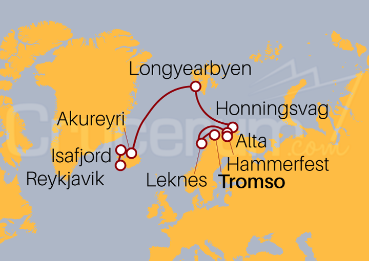 Itinerario Crucero De Tromso a Reykjavik II