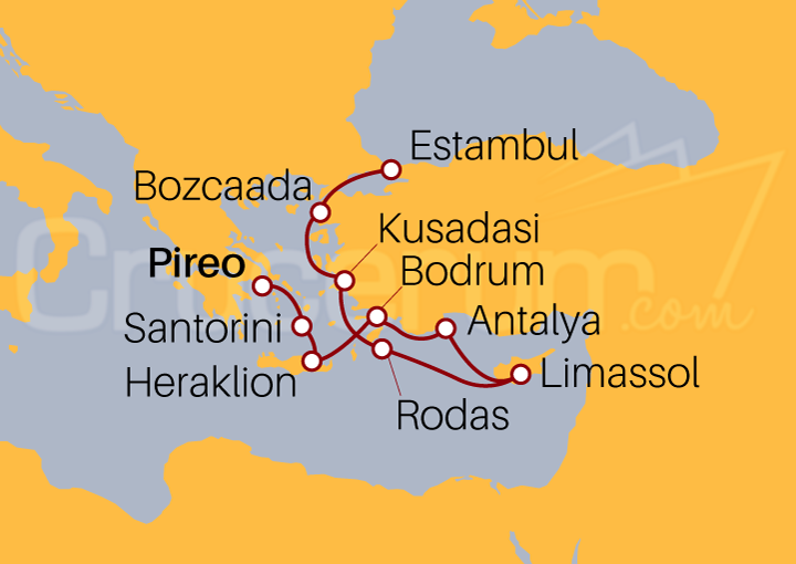 Itinerario Crucero Crucero desde Atenas a Bósforo 2023