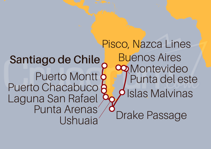 Itinerario Crucero Explora Sudamérica