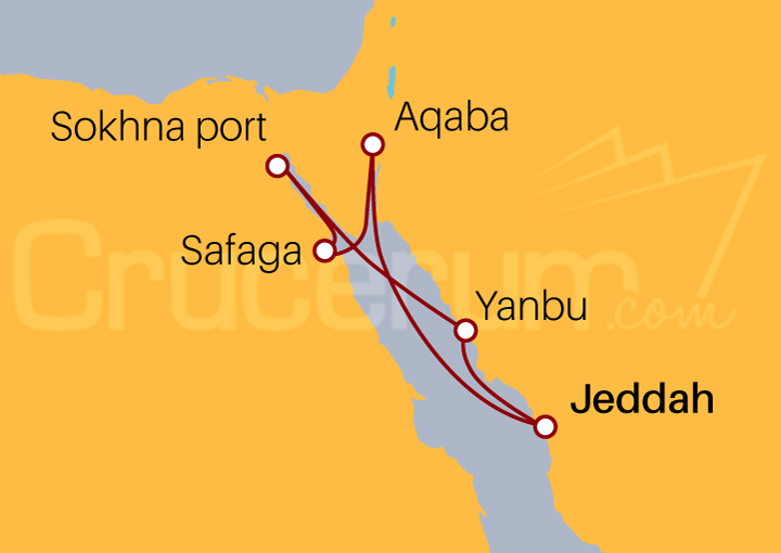 Itinerario Crucero Crucero por Egipto y Jordania desde Jeddah