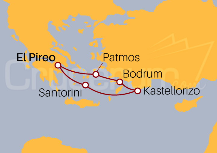 Itinerario Crucero Crucero atardecer en Santorini