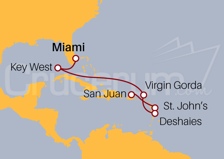 Itinerario Crucero Inaugural por el Caribe