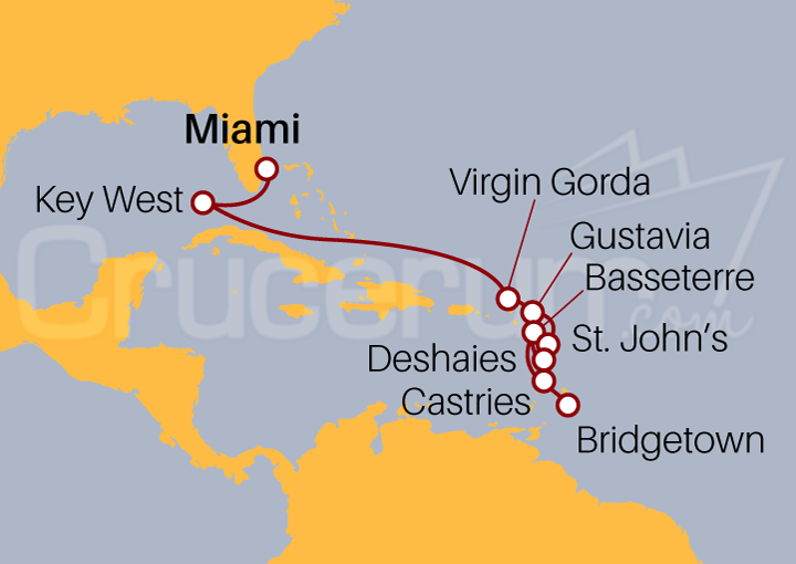 Itinerario Crucero Escapada al Caribe
