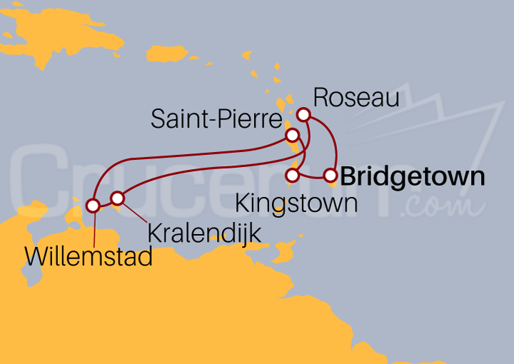 Itinerario Crucero Tesoros en el Mar del Caribe