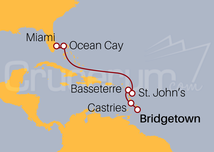 Itinerario Crucero Las Islas Santas del Caribe