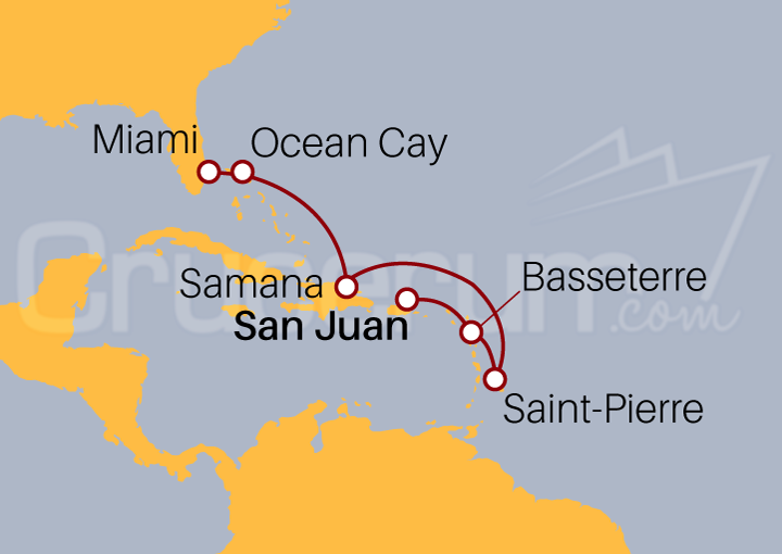 Itinerario Crucero Año Nuevo por el Caribe