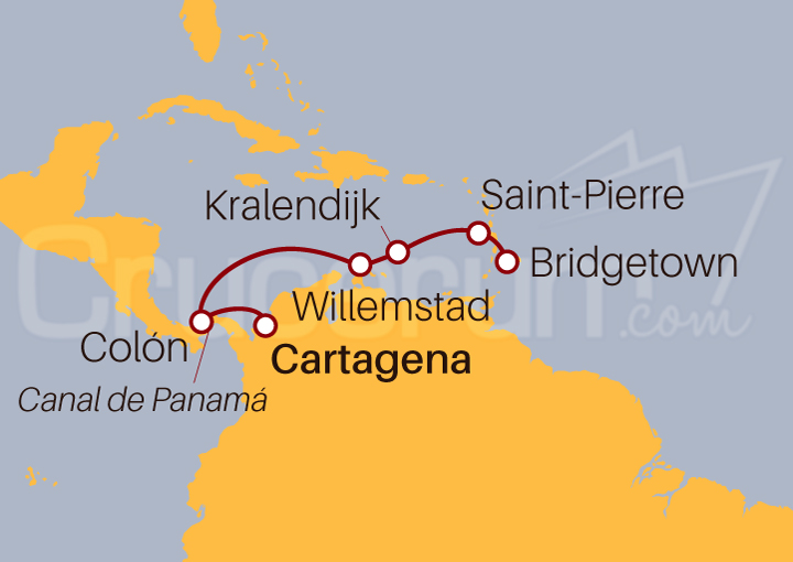 Itinerario Crucero Maravillas de Colombia, Panamá y Caribe