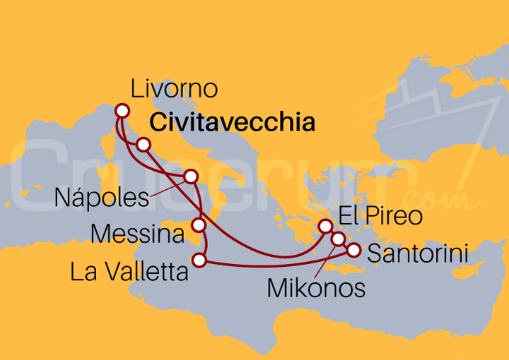 Itinerario Crucero Islas Griegas, Malta e Italia