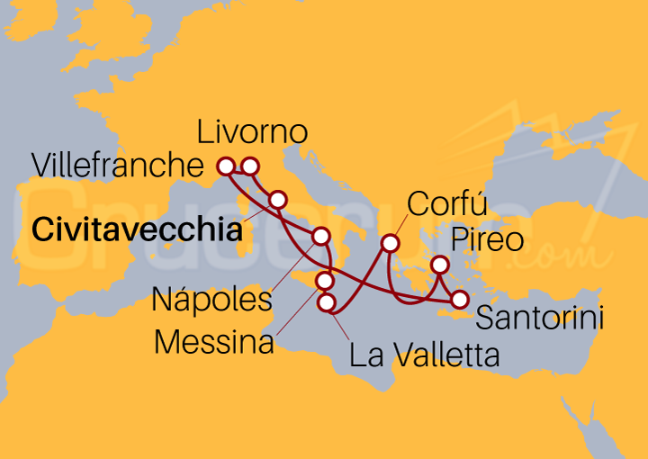 Itinerario Crucero Islas Griegas, Malta, Italia y Francia