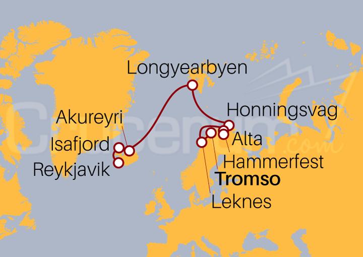 Itinerario Crucero De Tromso a Reykjavik IV