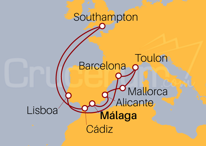 Itinerario Crucero Mediterráneo y Atlántico
