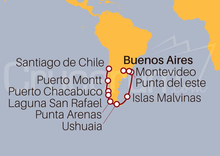 Itinerario Crucero Crucero desde Buenos Aires a Santiago de Chile 2023