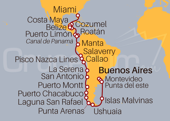 Itinerario Crucero De Buenos Aires a Miami 2023