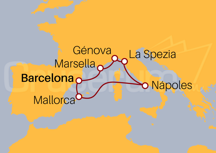 Itinerario Crucero Mediterráneo Otoñal 2023