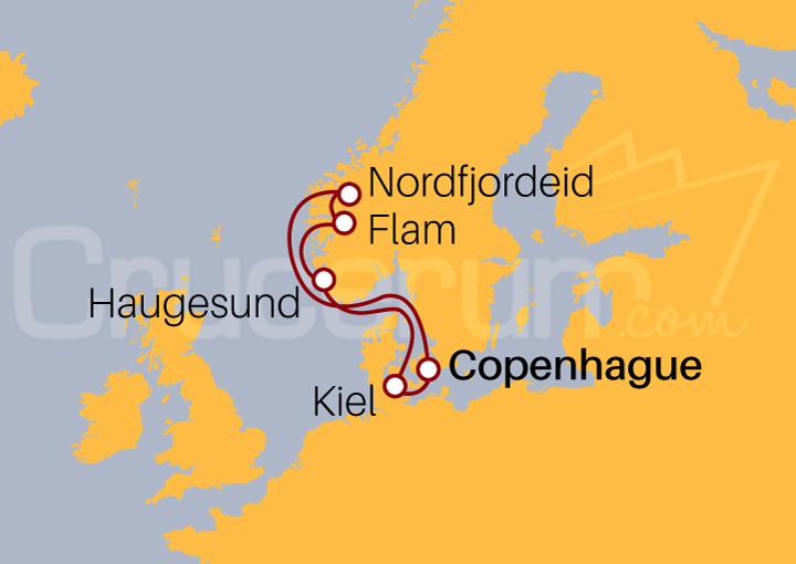 Itinerario Crucero Fiordos Noruegos desde Copenhague IV