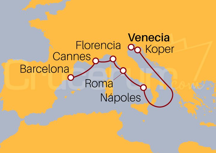 Itinerario Crucero De Venecia a Barcelona I