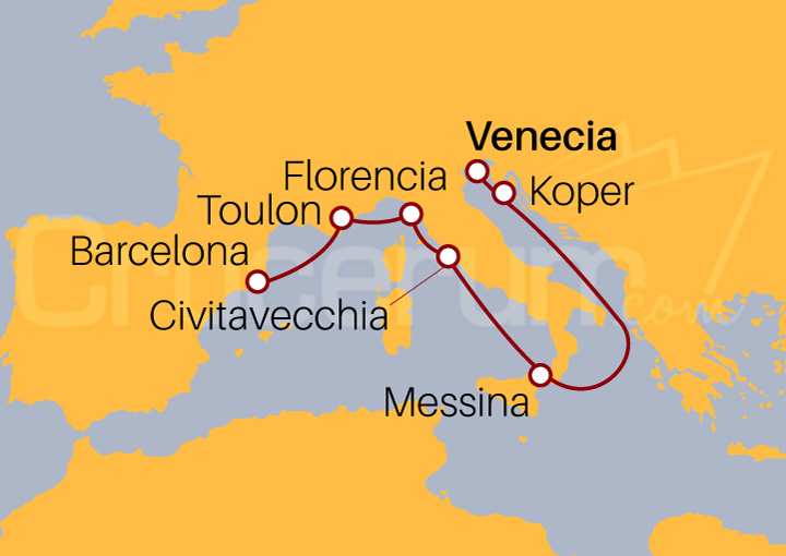 Itinerario Crucero De Venecia a Barcelona II