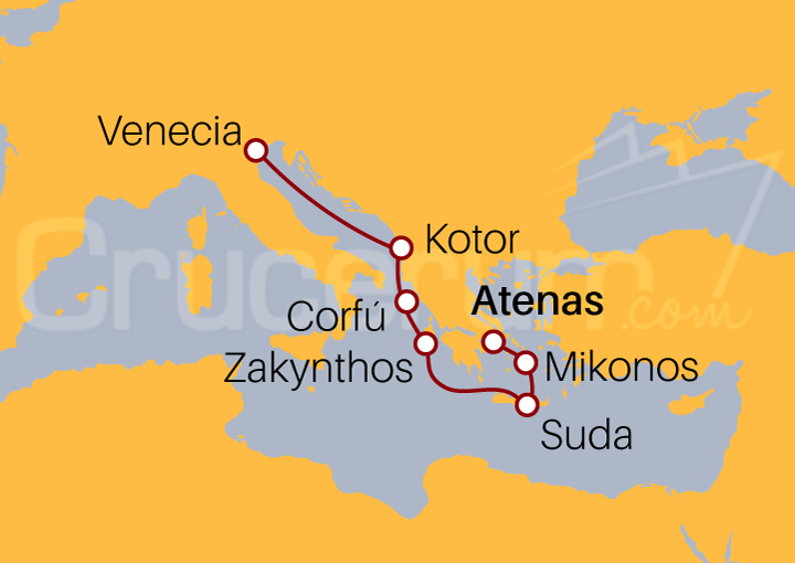 Itinerario Crucero De Atenas a Venecia