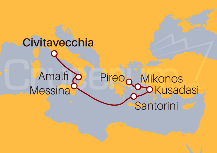 Itinerario Crucero De Civitavecchia a Atenas