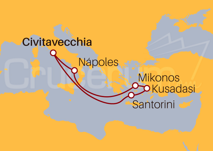 Itinerario Crucero Crucero Mar Mediterráneo 2023