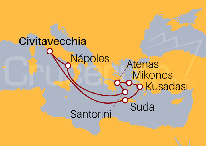 Itinerario Crucero Crucero Maravillas Griegas 2023