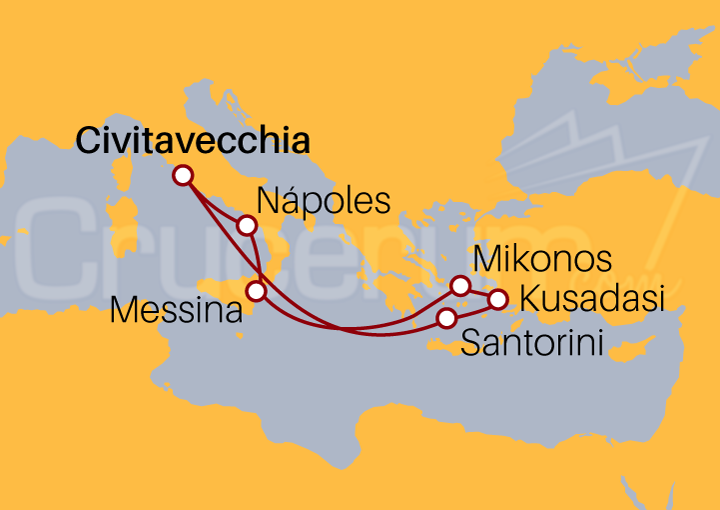 Itinerario Crucero Crucero Mar Mediterráneo 2023