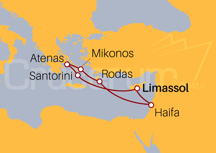 Itinerario Crucero Islas Griegas e Israel desde Chipre