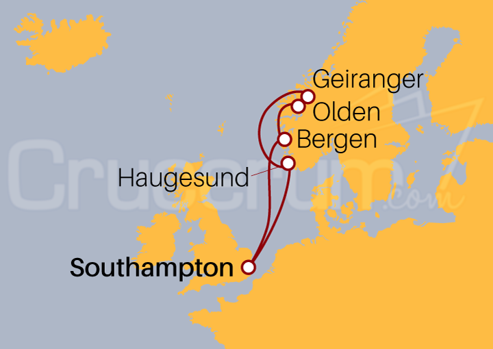 Itinerario Crucero Crucero Fiordos Noruegos II