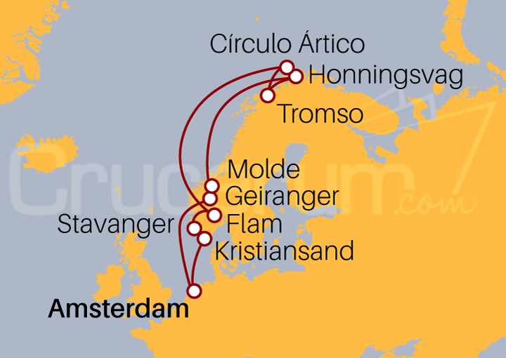 Itinerario Crucero Crucero Fiordos Noruegos