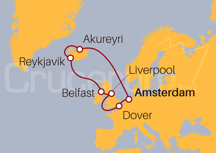 Itinerario Crucero Crucero Islandia y Reino Unido II