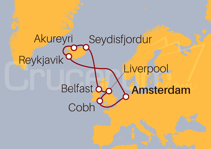 Itinerario Crucero Crucero Islandia , Reino unido e Irlanda