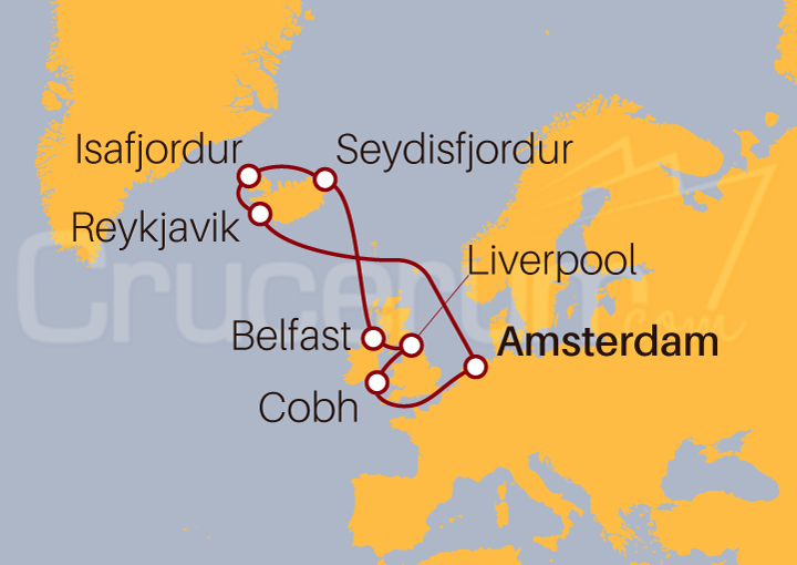 Itinerario Crucero Crucero Islandia y Reino Unido