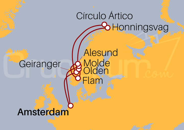 Itinerario Crucero Crucero Fiordos Noruegos
