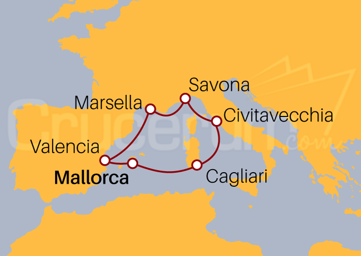 Itinerario Crucero Mediterráneo desde Mallorca